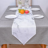 Gray Marble Texture Table Runner Place Mats Sharp Angle - LeobonZone