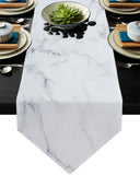 Gray Marble Texture Table Runner Place Mats Sharp Angle - LeobonZone
