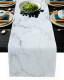 Gray Marble Texture Table Runner Place Mats