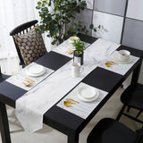 Gray Marble Texture Table Flag And Table Mat Suit Sharp angle - LeobonZone