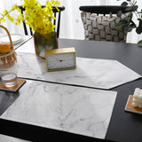 Gray Marble Texture Table Flag And Table Mat Suit Sharp angle - LeobonZone