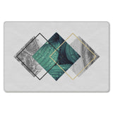 Gray Marble texture of tropical plants and water Leather Doormat - LeobonZone