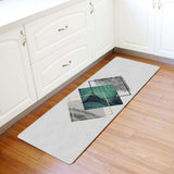 Gray Marble texture of tropical plants and water Leather Doormat - LeobonZone
