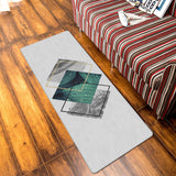 Gray Marble texture of tropical plants and water Leather Doormat - LeobonZone