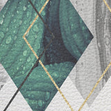 Gray Marble texture of tropical plants and water Leather Doormat - LeobonZone