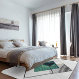 Gray Marble texture of tropical plants and water Sponge Rillet Rubber Rugs - LeobonZone