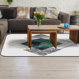 Gray Marble texture of tropical plants and water Sponge Rillet Rubber Rugs - LeobonZone