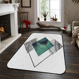 Gray Marble texture of tropical plants and water Sponge Rillet Rubber Rugs - LeobonZone