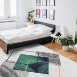Gray Marble texture of tropical plants and water Right Angle Felt Rugs - LeobonZone
