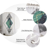 Gray Marble texture of tropical plants and water Waterproof Durable Shower Curtain - LeobonZone
