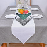 Gray Marble texture of tropical plants and water Table Runner Place Mats Sharp Angle - LeobonZone