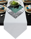 Gray Marble texture of tropical plants and water Table Runner Place Mats Sharp Angle - LeobonZone