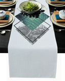 Gray Marble texture of tropical plants and water Table Runner Place Mats