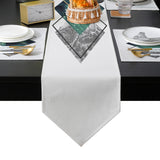 Gray Marble texture of tropical plants and water Table Flag And Table Mat Suit Sharp angle - LeobonZone