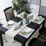 Gray Marble texture of tropical plants and water Table Flag And Table Mat Suit Sharp angle - LeobonZone