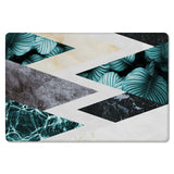 Marbling texture of tropical plants and water Leather Doormat - LeobonZone