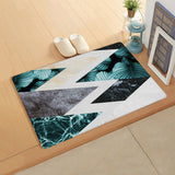 Marbling texture of tropical plants and water Leather Doormat