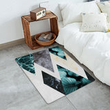 Marbling texture of tropical plants and water Leather Doormat - LeobonZone