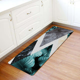 Marbling texture of tropical plants and water Leather Doormat - LeobonZone