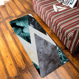 Marbling texture of tropical plants and water Leather Doormat - LeobonZone