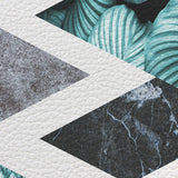 Marbling texture of tropical plants and water Leather Doormat - LeobonZone
