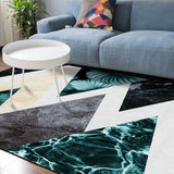 Marbling texture of tropical plants and water Sponge Rillet Rubber Rugs - LeobonZone