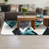 Marbling texture of tropical plants and water Sponge Rillet Rubber Rugs - LeobonZone
