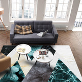 Marbling texture of tropical plants and water Right Angle Felt Rugs - LeobonZone