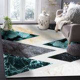 Marbling texture of tropical plants and water Right Angle Felt Rugs - LeobonZone