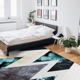Marbling texture of tropical plants and water Right Angle Felt Rugs - LeobonZone