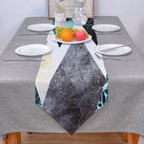Marbling texture of tropical plants and water Table Runner Place Mats Sharp Angle - LeobonZone