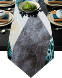 Marbling texture of tropical plants and water Table Runner Place Mats Sharp Angle - LeobonZone