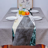 Marbling texture of tropical plants and water Table Runner Place Mats - LeobonZone