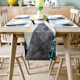 Marbling texture of tropical plants and water Table Runner Place Mats - LeobonZone