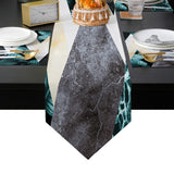 Marbling texture of tropical plants and water Table Flag And Table Mat Suit Sharp angle - LeobonZone