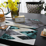 Marbling texture of tropical plants and water Table Flag And Table Mat Suit Sharp angle - LeobonZone
