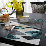 Marbling texture of tropical plants and water Table Flag And Table Mat Suit - LeobonZone