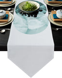 Simplicity Marbling texture of tropical plants Table Runner Place Mats Sharp Angle