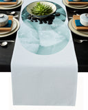 Simplicity Marbling texture of tropical plants Table Runner Place Mats - LeobonZone