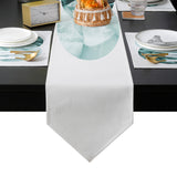 Simplicity Marbling texture of tropical plants Table Flag And Table Mat Suit Sharp angle - LeobonZone