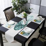 Simplicity Marbling texture of tropical plants Table Flag And Table Mat Suit Sharp angle - LeobonZone