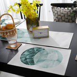 Simplicity Marbling texture of tropical plants Table Flag And Table Mat Suit - LeobonZone