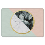 Pink Marbling texture of tropical plants Leather Doormat - LeobonZone