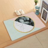 Pink Marbling texture of tropical plants Leather Doormat