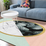 Pink Marbling texture of tropical plants Sponge Rillet Rubber Rugs - LeobonZone