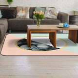 Pink Marbling texture of tropical plants Sponge Rillet Rubber Rugs - LeobonZone