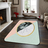 Pink Marbling texture of tropical plants Sponge Rillet Rubber Rugs - LeobonZone