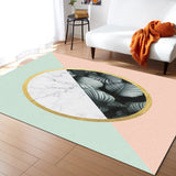 Pink Marbling texture of tropical plants Right Angle Felt Rugs - LeobonZone