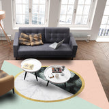 Pink Marbling texture of tropical plants Right Angle Felt Rugs - LeobonZone