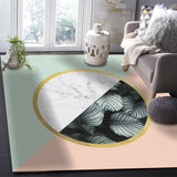 Pink Marbling texture of tropical plants Right Angle Felt Rugs